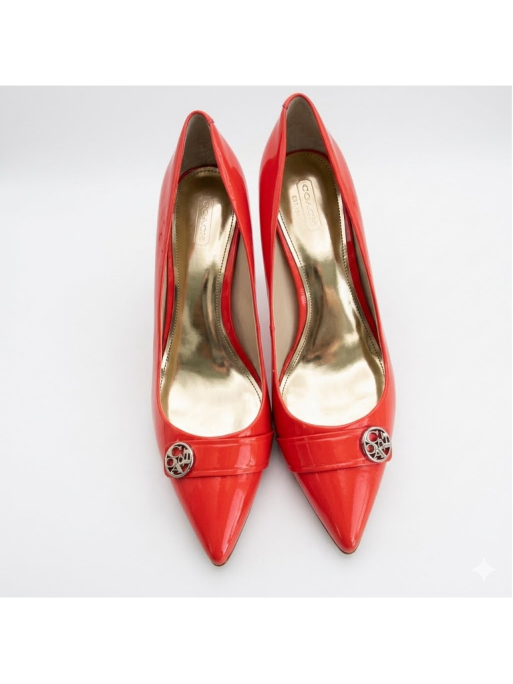 Women's Coach Zelda Red Patent Leather Heels Size 9.5